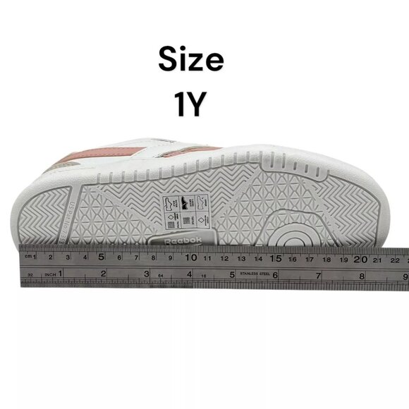 Reebok Forte Lounger Youth Girls Casual Sneaker Size 1 White/Pink Lace up Shoes - Picture 12 of 13